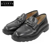 【DOKODEMO】Salvatore Ferragamo Gancini 男士黑色厚底樂福鞋，尺寸 9 EEE（二手） - 狀況極佳