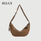 IELGY 復古通勤腋下包 秋季大容量斜挎餃子包