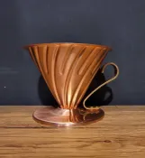 【多塔咖啡】日本製 HARIO VDPC-02CP V60銅製濾杯 手沖 銅 濾器 1-4人錐形濾杯(內外皆為全銅色)
