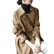 【巴黎精品】現貨+預購 風衣外套防風大衣(韓版經典休閒垂墜女外套a1di49)