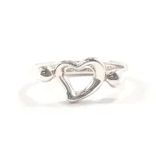 【日本直送 二手美品】10.5號 蒂芙尼 TIFFANY&Co. 戒指 Open Heart Elsa Peretti 銀 925
