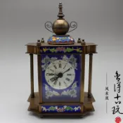 協貿國際日用品生活4館 仿古鐘表 歐式座鐘 古典機械琺瑯彩景泰藍手動發條時鐘 創意擺件