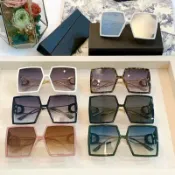 全球選品1館 生活百貨 23年新款D家墨鏡女潮ins韓版網紅防紫外線金屬大方框cd太陽眼鏡男