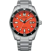 ∣聊聊可議∣CITIZEN 星辰 光動能潮男時尚大三針手錶-橘 AW1760-81X 開學季禮物
