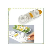 (店+)【KAI 貝印】asdfkitty*日本製 貝印三用 304不鏽鋼切蛋器-黃色 可切生香菇.蘑菇.雞蛋.香蕉.皮蛋-日本正版商品