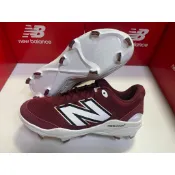 2025 New Balance NB 2E寬楦 棒壘球膠釘鞋 PL3000M7 酒紅白