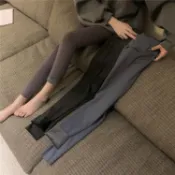 HOSS 鯊魚褲 芭比褲 打底褲女春秋冬 外穿 黑褲 女生彈力褲 瑜伽褲 緊身褲 內搭褲 瘦腿褲 小腳褲 高腰刷毛保暖褲