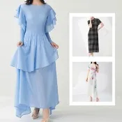 【巴黎精品】現貨+預購 三宅風皺褶衣連身裙壓褶洋裝大尺碼女裝(荷葉禮服長袖女裙子3款a1nb21 A)