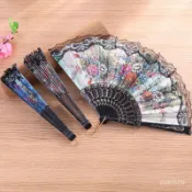 桃園出貨📦夏季日式小清新布麵扇子折扇古風男女式學生用迷你便攜折疊小扇子