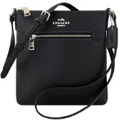 COACH 黑色防刮皮革斜背包