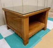 【名佳利家具生活館】899型實木小茶几 74x74cm 附8mm強化玻璃 柚木實木桌 泡茶桌 中國柚木製造 桃園區免運費