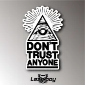 光明會 Illuminati 全視之眼 DONT TRUST ANYONE 黑白個性防水車貼