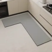 可客製 素色 灰色地墊 L形 廚房地墊 矽藻土 吸水吸油 大尺寸 速幹止滑 軟式 長條 長型 防滑脚踏墊 珪藻土軟地墊