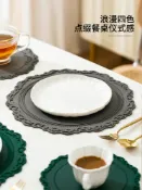 協貿國際日用品生活12館 摩登主婦硅膠蕾絲餐墊ins復古浮雕防水防燙家用碗盤墊網紅隔熱墊