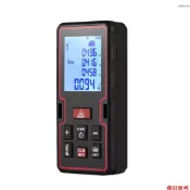 LCD數顯背光雷射測距儀100米 迷你多功能測量距離/面積/體積/勾股定理 單位切換 黑色（無水準泡）（不帶電池）