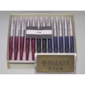 全新庫藏PARKER 派克45型紅桿UK酒紅.白夾.XF白尖鋼筆“1支“均附吸墨器+卡水兩支+原廠紙盒