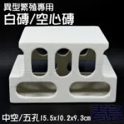 Y青島水族JF1216-W白色力量-異型繁殖專用白磚 空心磚 小白宮 異形甕短鯛鼠魚躲藏裝飾=中空/五孔