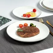協貿國際日用品生活8館 onlycook日式白色陶瓷盤子家用牛排盤圓形西餐刀叉餐盤甜品盤菜盤