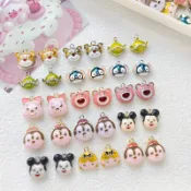 銅鍍金卡通史迪仔維尼熊弔墜DIY手工飾品手鏈項鏈串珠手機鏈墜
