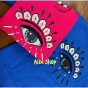 Kenzo 刺繡眼睛👁 造型、桃紅色、藍色 大學T、女成人可穿長袖上衣。
