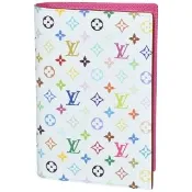 【Louis Vuitton 路易威登】M14178  LV x Murakami聯名系列塗層帆布牛皮彩色字樣護照夾/套(白色)