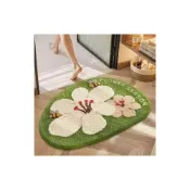 (店+)【米期】浴室吸水地墊地毯衛生間門口腳墊廁所綠色簡約加厚植絨防滑墊