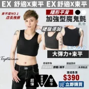 ♕15年♕台灣製Toptwins®品牌推薦【加強型短款硬版束胸背心魔鬼氈$390/件】 挖背/平背防凸點透氣束平大尺碼運