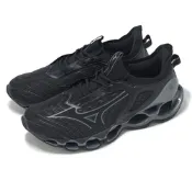 Mizuno 慢跑鞋 Wave Prophecy 14 男鞋 女鞋 黑 灰 彈力 緩衝 鏤空 運動鞋 美津濃 J1GC2551-31