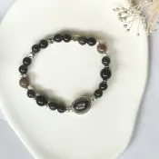 金運石 黑曜石 星輝骨幹天然水晶手鍊/招財 好運 驅邪擋煞 防小人