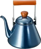 左東精品代購 日本代購 空運 高木金屬 ONB-1.7DKT 琺瑯 細口 茶壺 1.7L 木柄 手沖壺 復古風 藍色 電磁爐可用