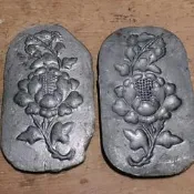 早期模具 錫製金屬模具懷舊復古 道具 牡丹花 老燭臺 宴王 擺飾 月餅 蛋糕模 錫燈 配件 手工 公母模 雕刻