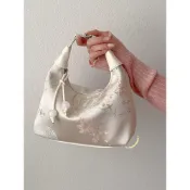 【臺灣出貨/免運】國風絲綢刺繡旗袍包包母親節禮物2026新款夏季斜挎餃子包古風新中式手提包