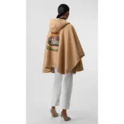 自售全新正品 BURBERRY CARLA Wool Hooded Cape 戰馬 LOGO 連帽披肩 斗篷 外套 羊毛