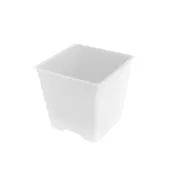 (店+)【蔬菜之家】四方型栽培盆4吋-白色 厚花盆 塑膠花盆 蔬菜盆 多肉盆