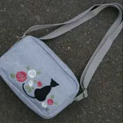 🌹【現貨】日本京都 棉布貼布刺繡斜背包 單肩包休閒包