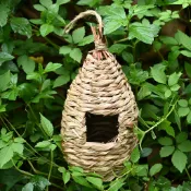 洛陽牡丹 草編鳥窩 手工編制鳥巢鳥籠 園林裝飾創意生態鳥屋