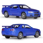 玩具村 1:36 尼尚 GTR R34 1/36 合金車 模型車 迴力車 P02 Welly 威利