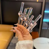【桃園出貨】新店優惠🌸熱銷 吸管 公主風透明粉色愛心玻璃吸管高顏值ins設計感小衆耐高溫喝水