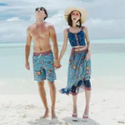 裙擺平角分體三件泳裝 小胸專用遮肚修身款式 海邊渡假女士百搭休閒泳衣