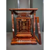 {凡塵佛俱百貨批發} 公媽龕 神祖牌 袓先牌位 臺灣製 圓外柱玻璃祖龕 神祖牌 紫檀色