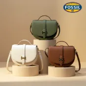 【FOSSIL 官方旗艦館】Emery 真皮金釦斜背小馬鞍包 (多色可選)