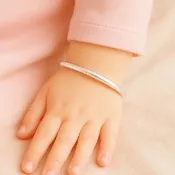 【珠兒綠】999純銀亮面素面手鐲兒童2-12歲 彌月禮 純銀手環 新生兒禮 周歲禮(附高級禮盒禮袋)