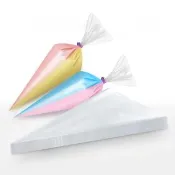 【AHOYE】12吋加厚拋棄式雙色擠花袋 50入裝(三角袋 奶油袋 烘焙裝飾)