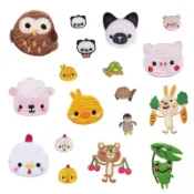 【哈狼族】服飾輔料/刺繡布貼/EML/卡通動物 貓咪烏龜貓頭鷹青蛙兔子羊大豬小豬大雞小雞鴨 刺繡燙布貼背膠