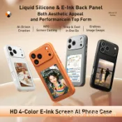 漣漪生活 【NFC墨水屏】手機殼 iPhone保護套 電子紙背蓋 投屏顯示 高清螢幕 4吋副屏 個性化背蓋 適用13-17系列 四色可選 創意禮物