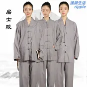 漣漪生活 【傳統盤扣】居士服 禪修服 朝山法會服 僧衣 僧服 修行服 套裝 女款 春秋款 舒適透氣 寬鬆自在 免運費