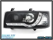 《晟鑫》全新 福斯 VW T4 90~97年 仿AUDI R8樣式 LED燈眉 一體成型 黑底魚眼大燈組