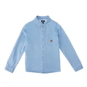【CONVERSE】長袖 大學T 衛衣 男上衣 DENIM LS WOVEN TOP LT DENIM (UCJ418-UHC)
