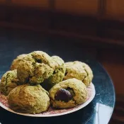 英式司康/scone |  鐵觀音碧綠鳳梨、栗子抹茶、一保堂焙茶米果