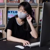 【YVONNE 以旺傢飾】奈米防護立體口罩_BEAUTY(岩石灰迷霧灰/粉橘)